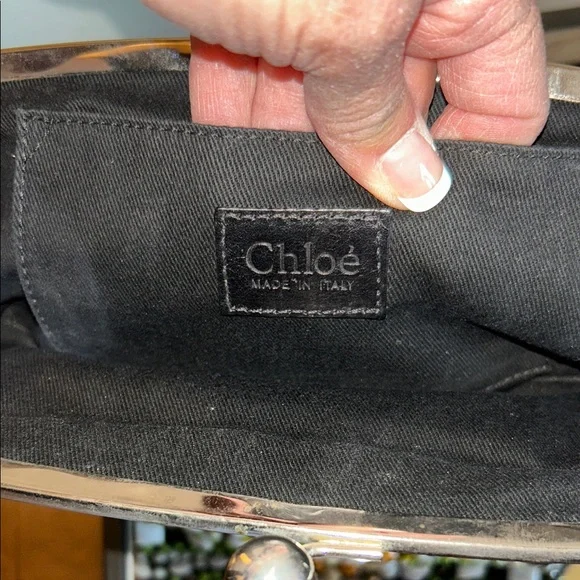 Chloe Black kiss lock Clutch with Colorful Beads - Picture 10 of 16